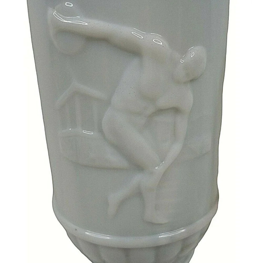 Vintage Blue Milk Glass McGill Canadian Whiskey Empty Jim Beam Decanter 1971